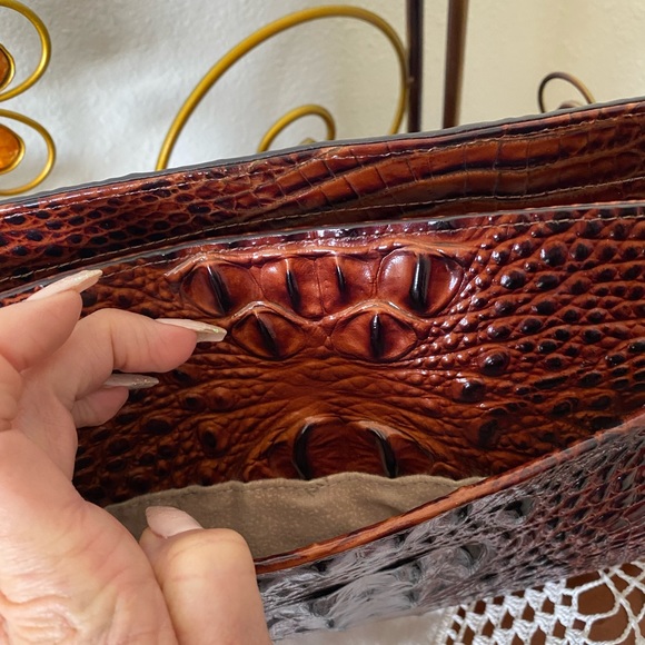 3 piece set!! Brahmin Pecan Carrie crossbody  + Palm tassel + Credit Card Wallet - Picture 8 of 15